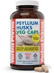 Yerba Prima Psyllium Husks Caps 625 mg 400 Capsules - Natural Fiber for Men and Women - Regularity Support Supplement