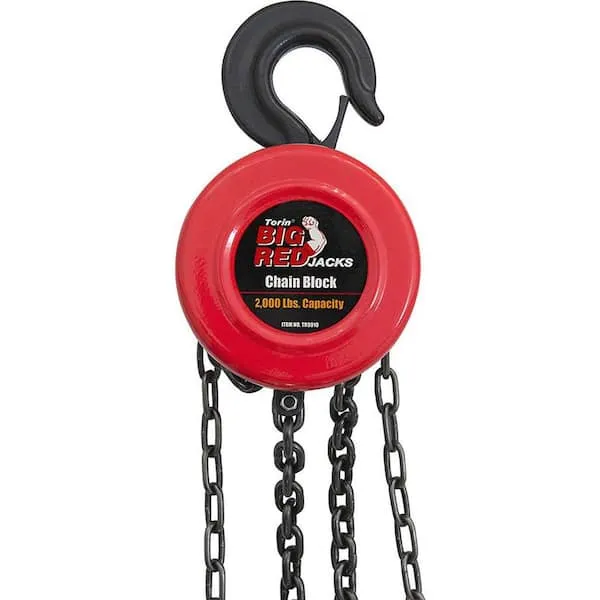 Torin Big Red Tr9010 Chain Block / Manual Hoist 1 Ton Capacity