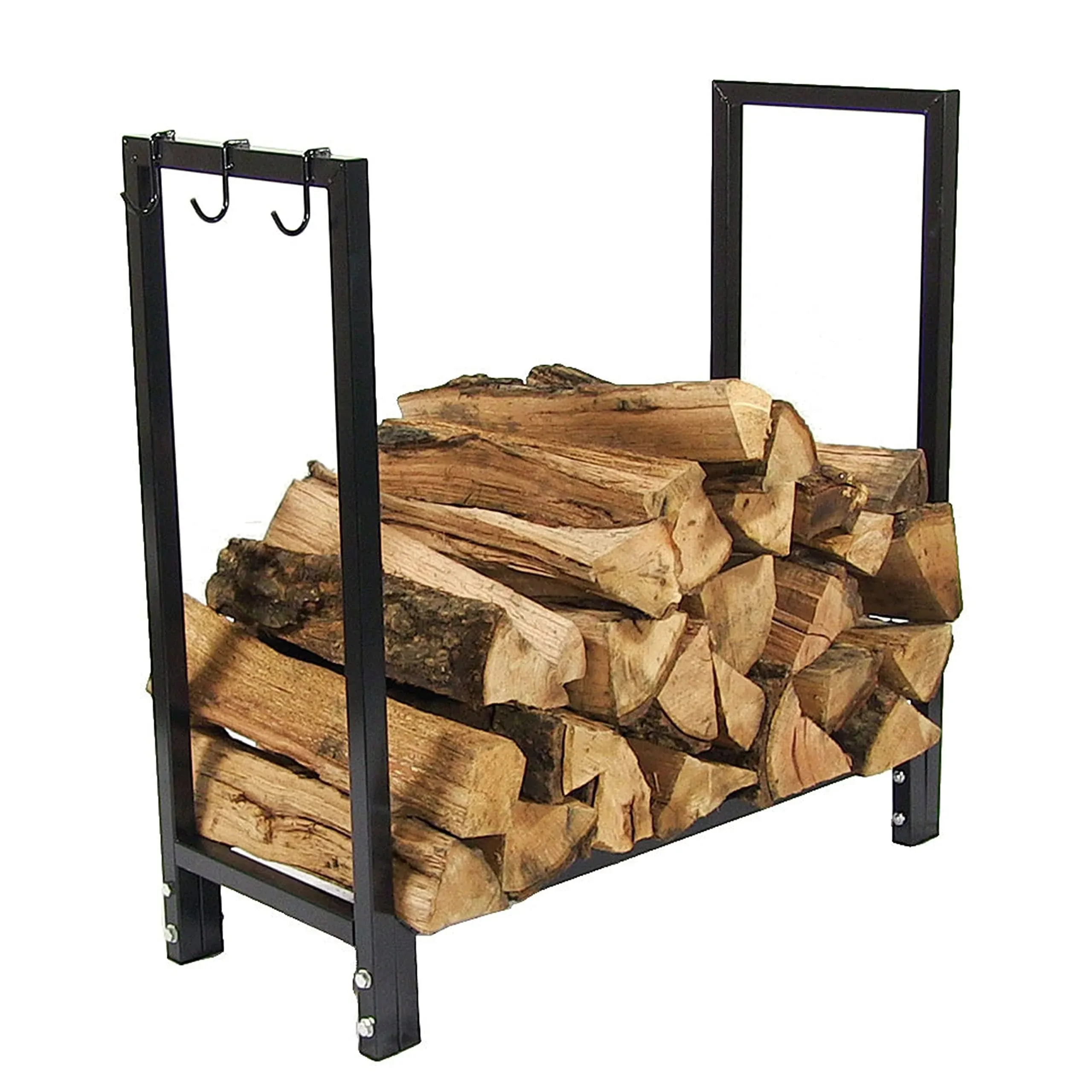 Sunnydaze Decor 30&quot; Firewood Rack Log Holder Storage Stacker Steel Metal Indoor Outdoor Accesory