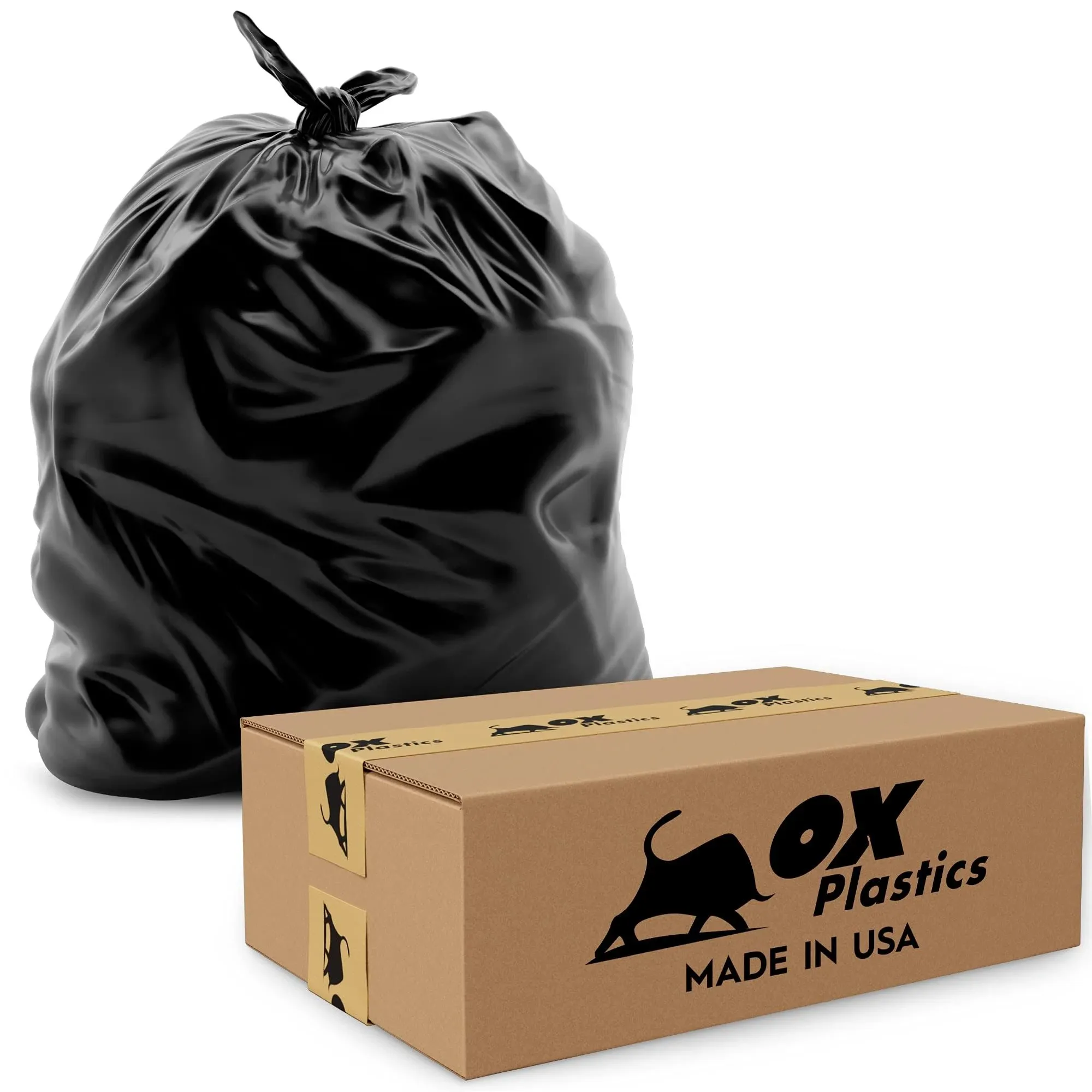 Ox Plastics Recycle Trash Garbage Bag 45-50 Gallon 3 Mil Thick 37 X 43 (100 Bag)