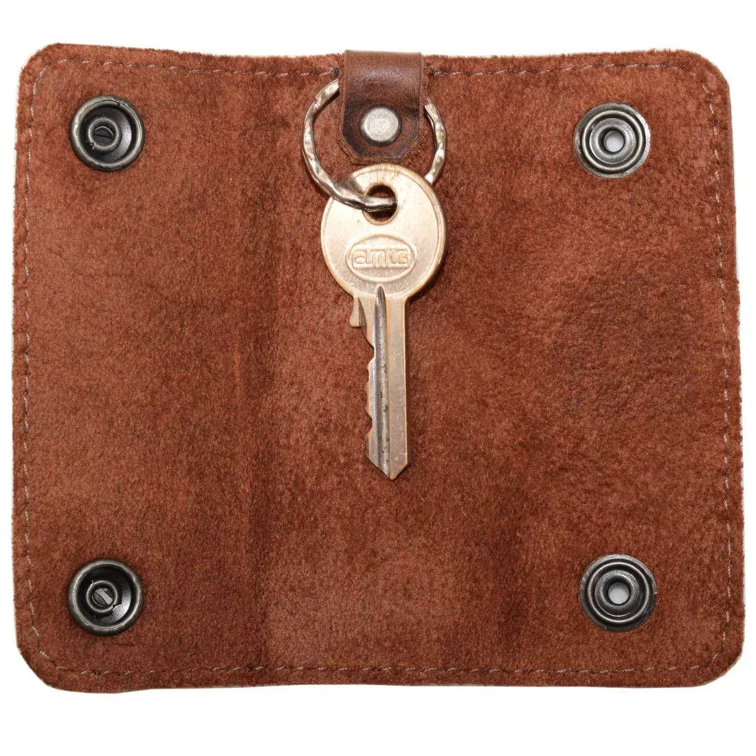 Hide & Drink Leather Double Snap Key Holder Key Ring Organizer Accessories ...