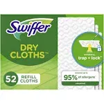 Swiffer Sweeper Dry Mop Refills for Floor Mopping and Cleaning, All Purpose Floor Cleaning Product, Unscented, 52 Count (Packaging May Vary)