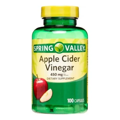 Apple Cider Vinegar Dietary Supplement 100 Capsules 450mg Spring Valley