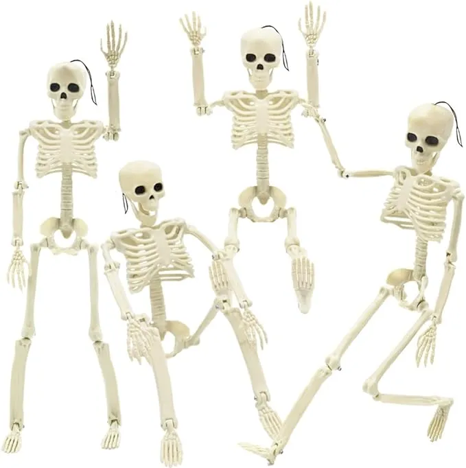 4 Packs Posable Halloween Skeleton