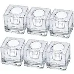 Glass Taper Candle Holders| 6pcs Clear Candlestick Holder|Small Glass Candle ...