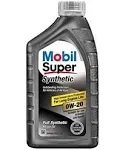 Mobil Super 112908-6pk Synthetic 0W-20 Motor Oil - 1 Quart Pack of