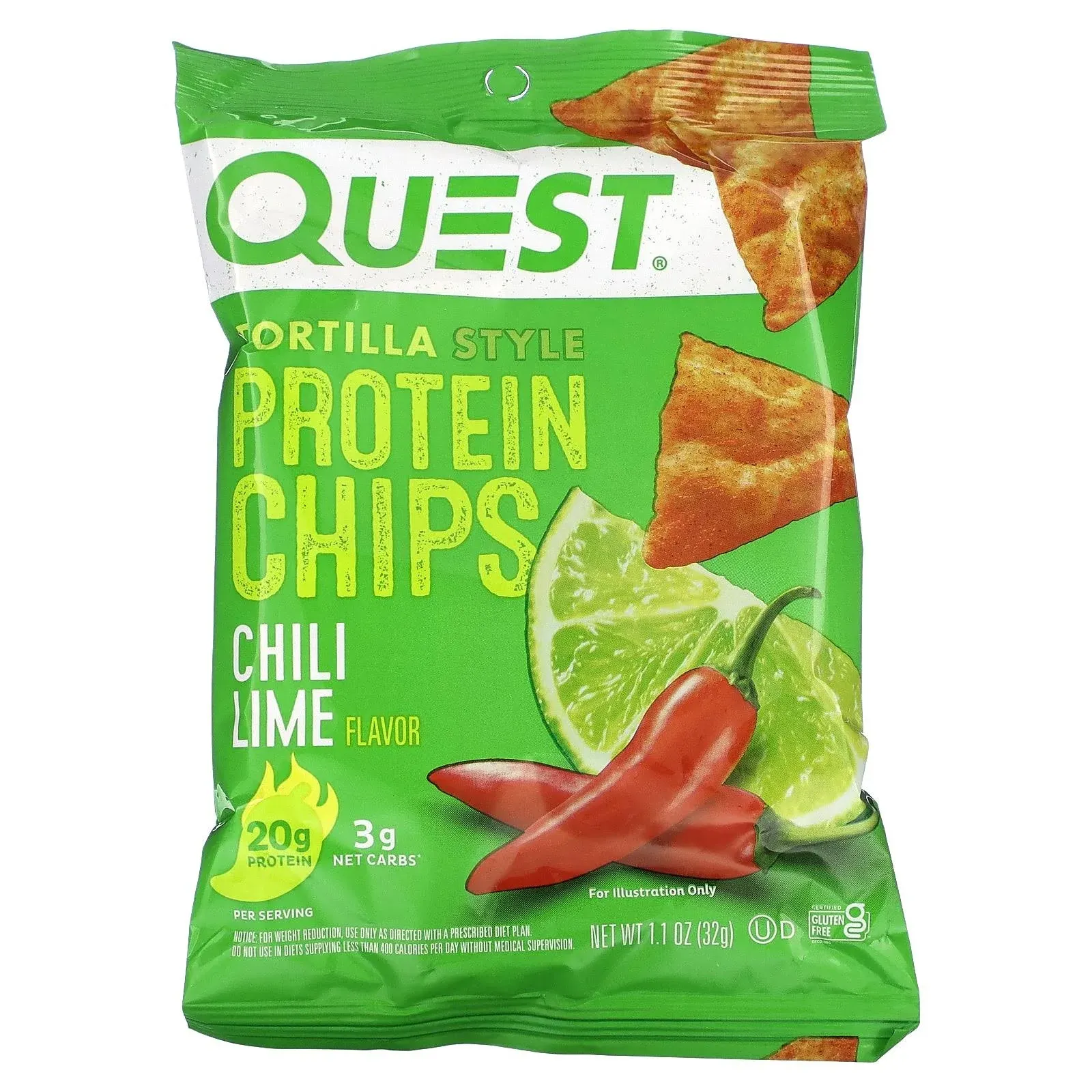 Quest Protein Chips, Ranch Flavor, Tortilla Style - 8 pack, 1.1 oz bags