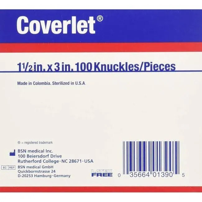 Coverlet Knuckles Fabric Bandages (Box of 100)