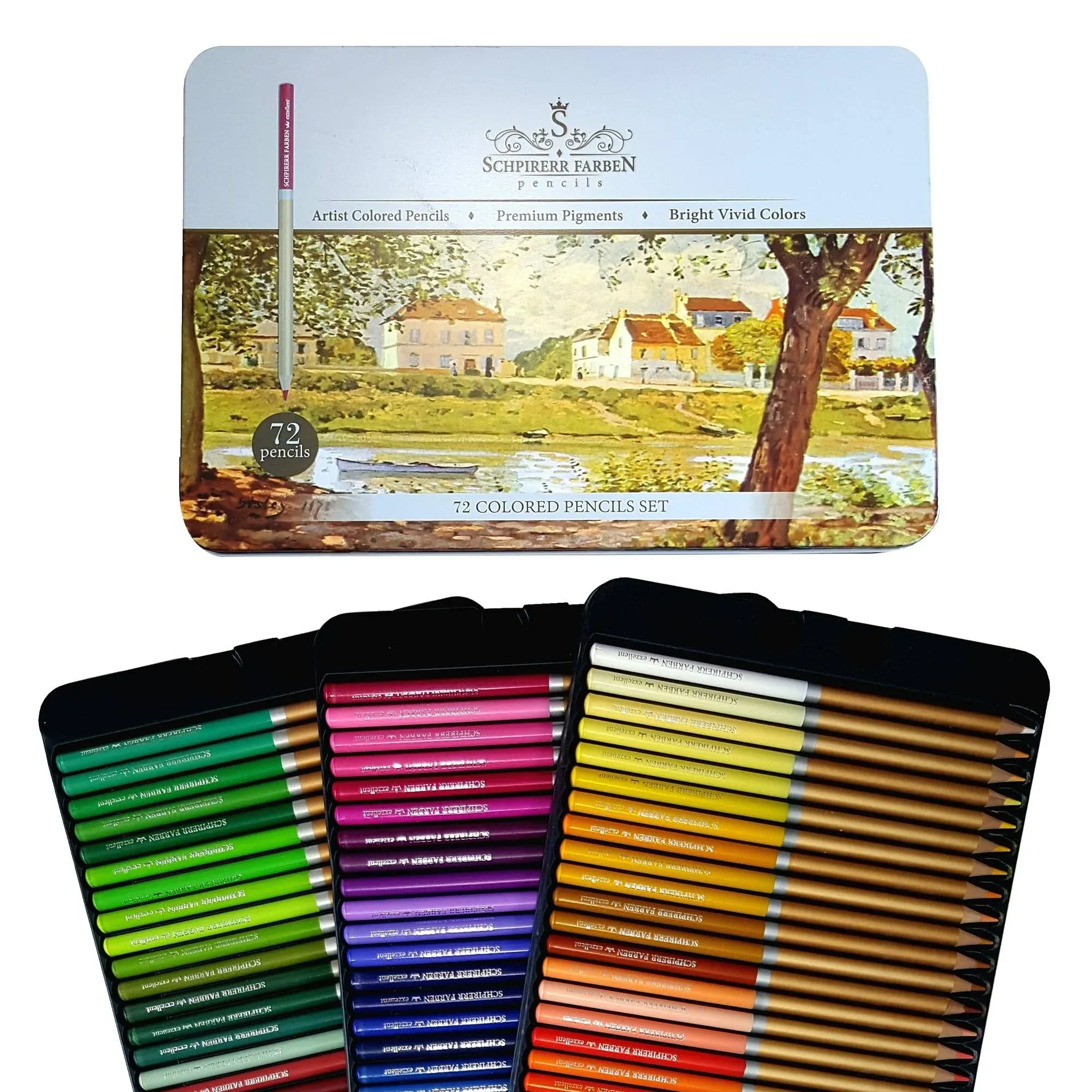 Goodyism Professional Premium Numbered 72 Colored Pencils Set SCHPIRERR Farben - Oil Soft