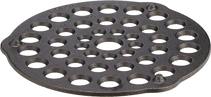 Lodge L8DOT3 Cast Iron Meat Rack/Trivet, Pre-Seasoned, 8-Inch,Black