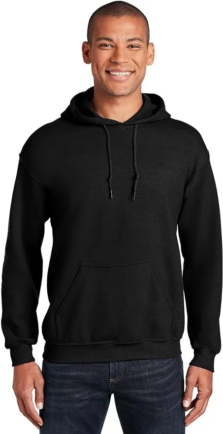 Hooded Pullover Sweat Shirt Heavy Blend 50/50 7.75 oz. by Gildan (Style# 18500) (Large, Black, l)