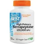 Doctor's best, (3 Pack) High Potency Serrapeptase, 120,000 SPU, 90 Veggie Caps