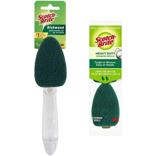 3M Scotch-Brite Heavy Duty Dishwand and 2 Refills (Value Pack) 650-12