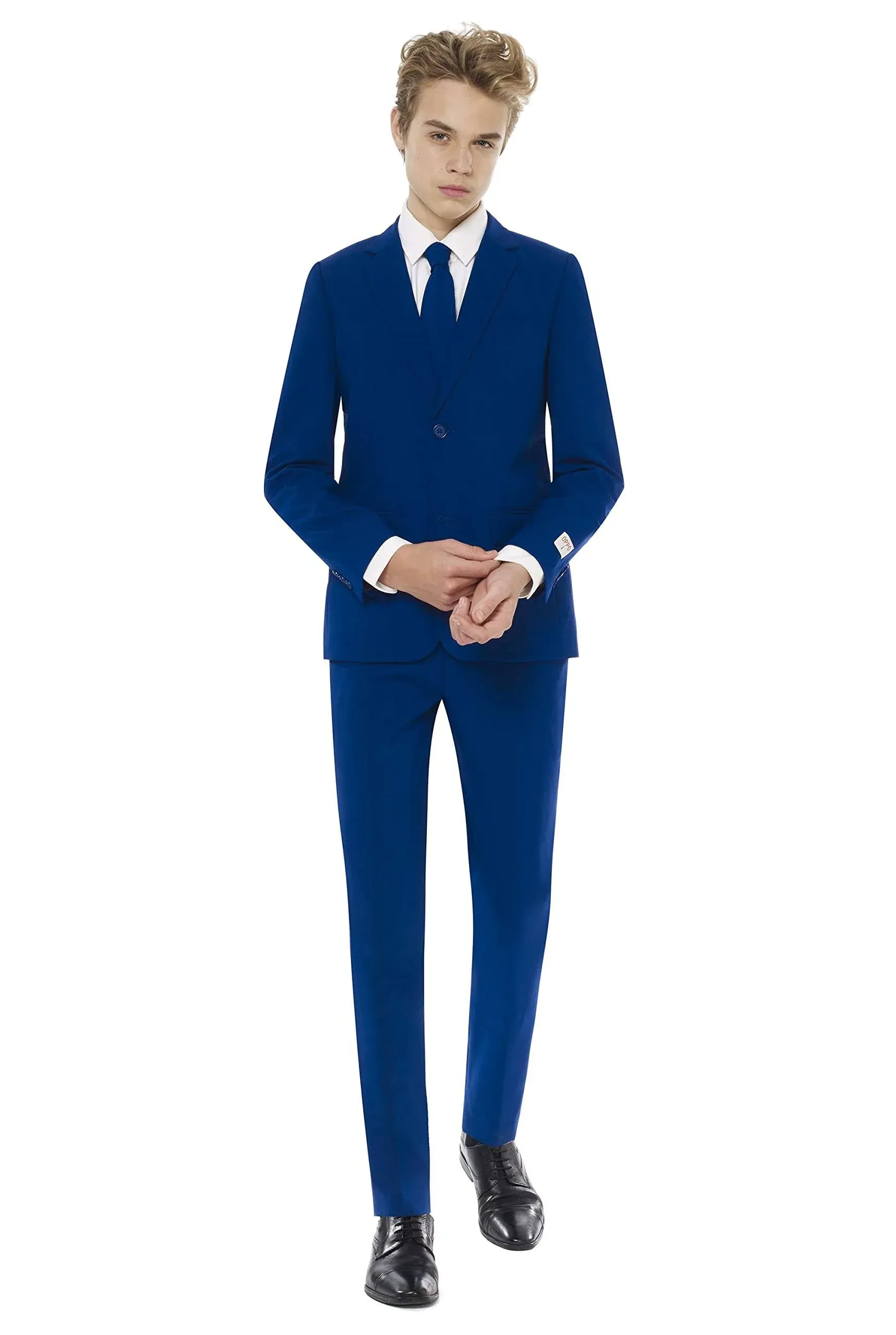 Teen Boys Navy Royale Slim Fit Solid Suit