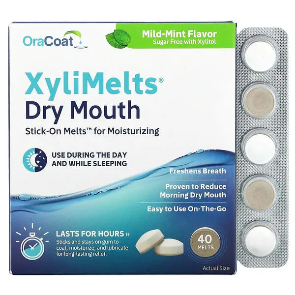 OraCoat, XyliMelts®, Sécheresse buccale, Cannelle, 40 fondants