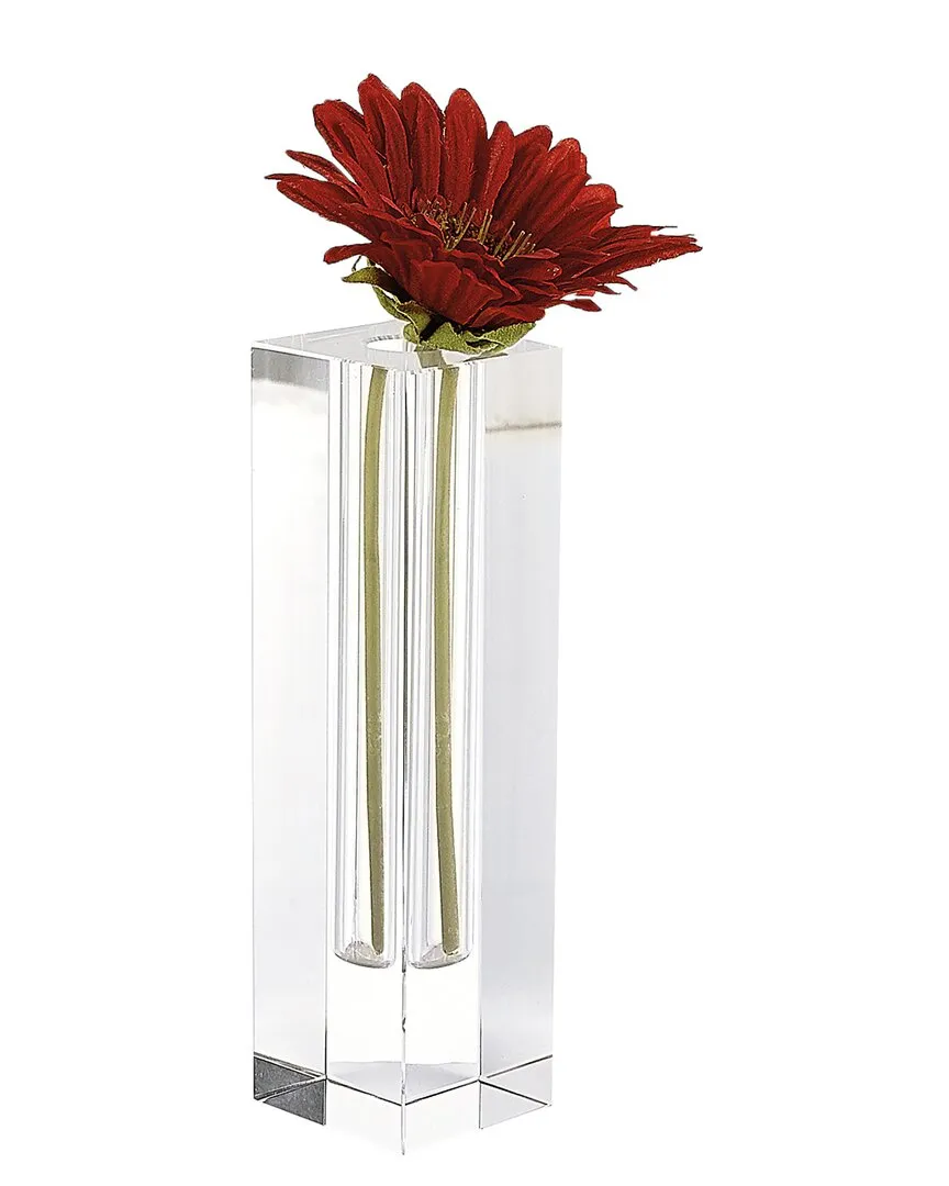 Donovan Handcrafted Crystal Bud Vase In Brown