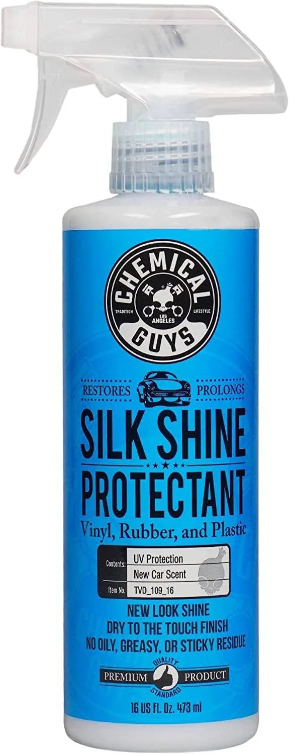 Chemical Guys TVD_109_16 Silk Shine Spray-able Dry-To-The-Touch Dressing and Protectant for Tires, Trim, Vinyl, Plastic and More, Safe for Cars, Trucks, Motorcycles, RVs & More, 16 fl oz