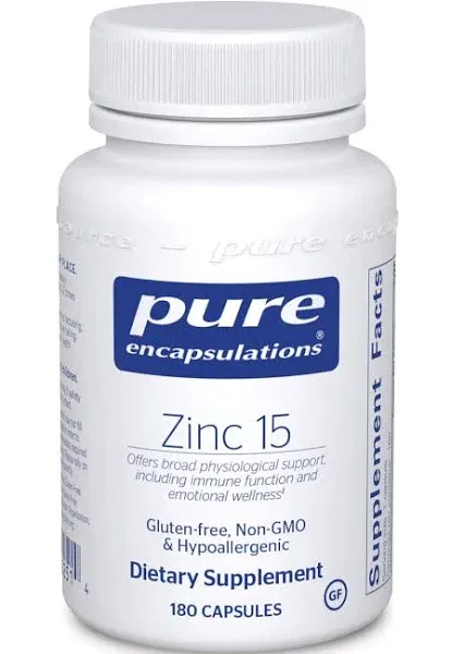 Pure Encapsulations Zinc 15 180 VegCap