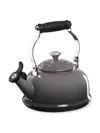 Enamel On Steel Whistling Tea Kettle with Metal Finishes, 1.7 qt., Flame