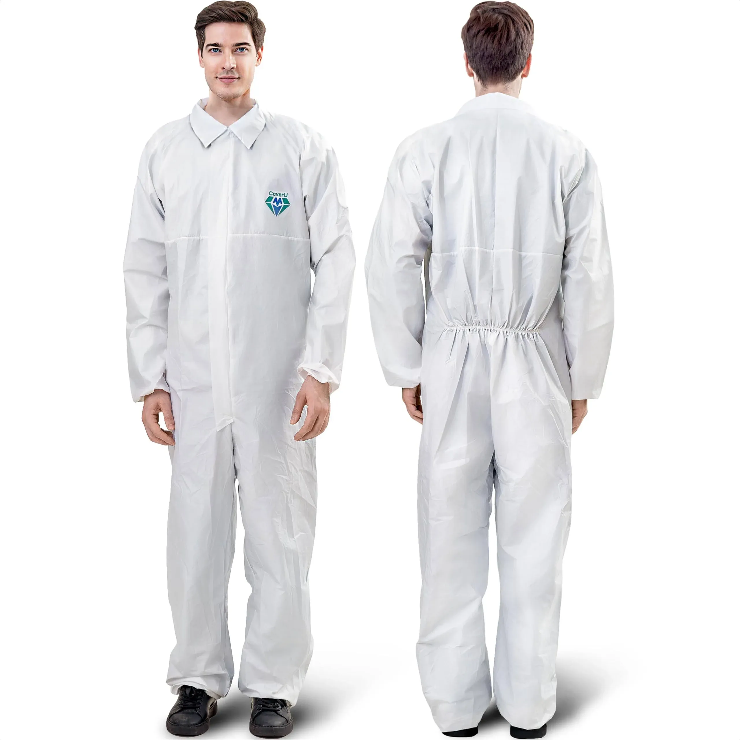 Medtecs Hazmat Suits - 6 Sizes Options - Disposable Coveralls Suit, Medical Protective Coverall PPE Hazmat Suits