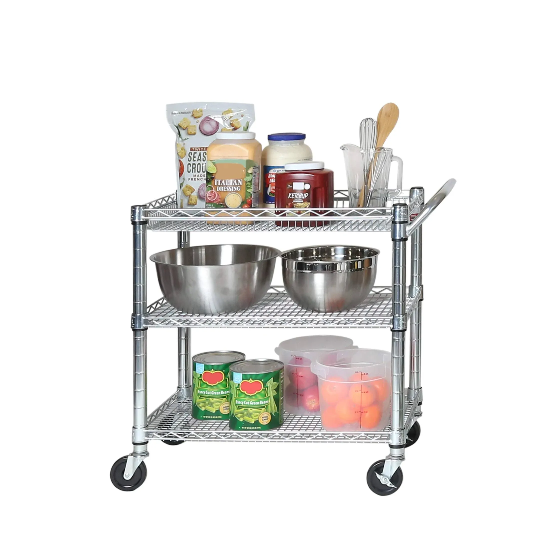 Seville Classics 3-Shelf Heavy-Duty Commercial Utility Cart