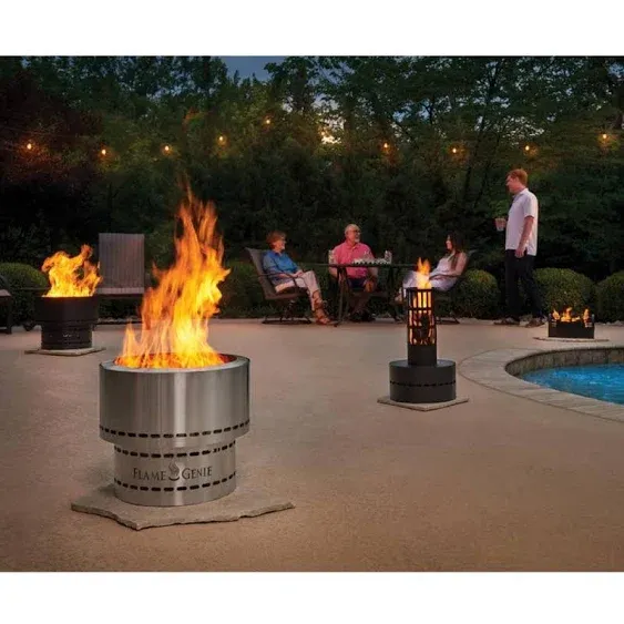 Flame Genie Inferno 19&#034; Portable Smoke-Free Wood Pellet Fire Pit - Black - FG-19