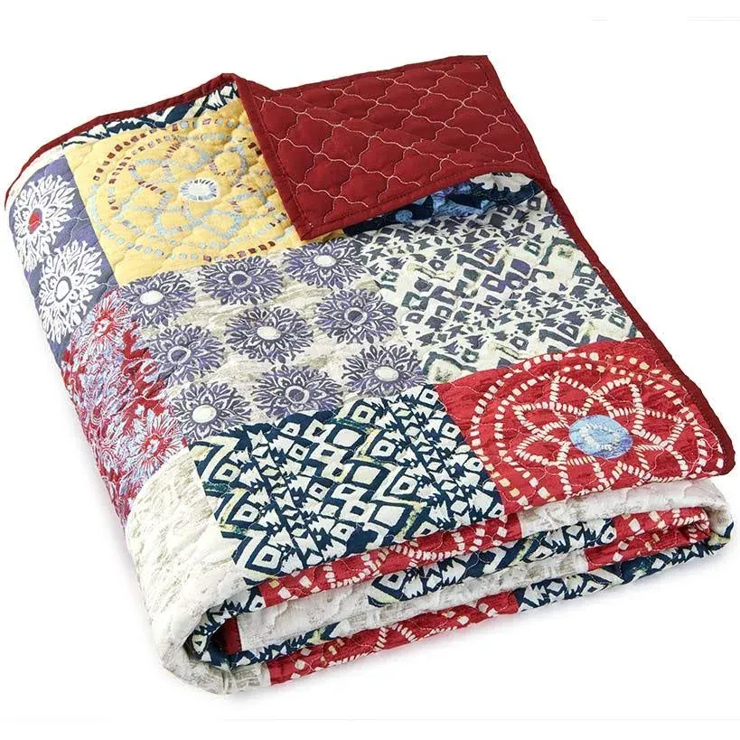 Ltd Commodities Bohemian Patch Quilted Bedding Ensemble King Quilt