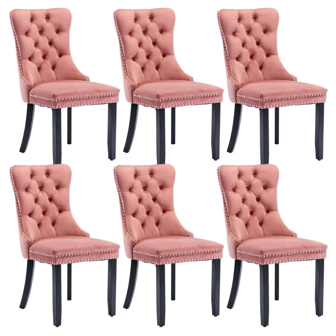 Rosdorf Park Jermell Tufted Velvet Dining Chairs (Set of 6)