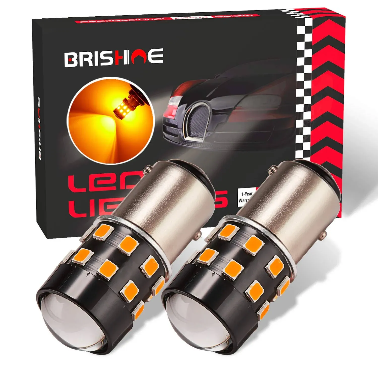 Super Bright 1157 2057 2357 7528 1157a Bay15d Led Bulbs Amber Yellow 930v Nonpol