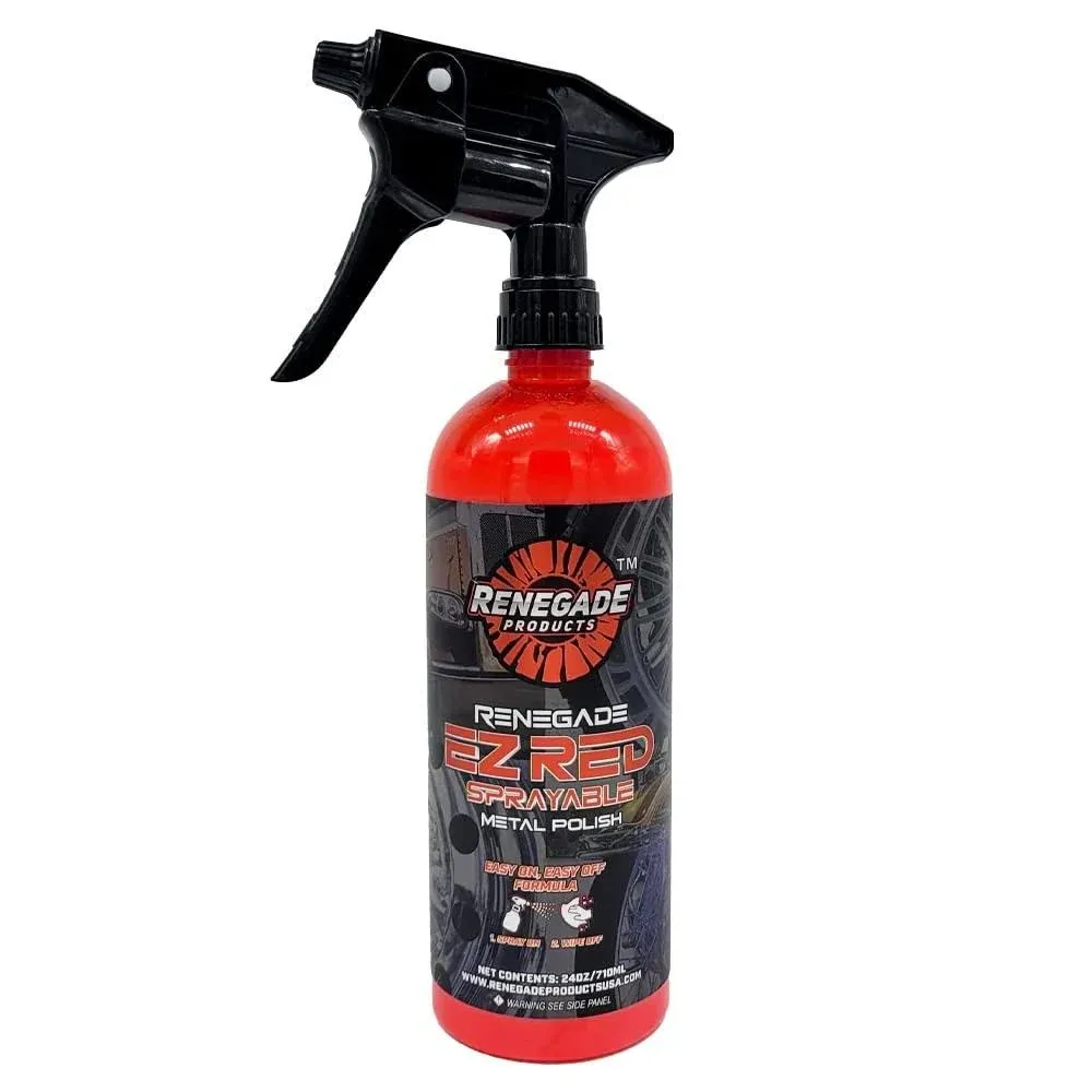 Renegade Products USA - EZ Red Sprayable Metal Polish, Chrome Cleaner & Polish, Aluminum Polish, Metal Cleaner & Polish, Stainless Steel Polish & Restorer, Metal Protectant 24oz.