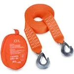 Tow Strap Heavy Duty with Hooks 2”x20’ 15,000LB Recovery Strap 6,8 Tons Towing Strap with Safety Hooks Polyester