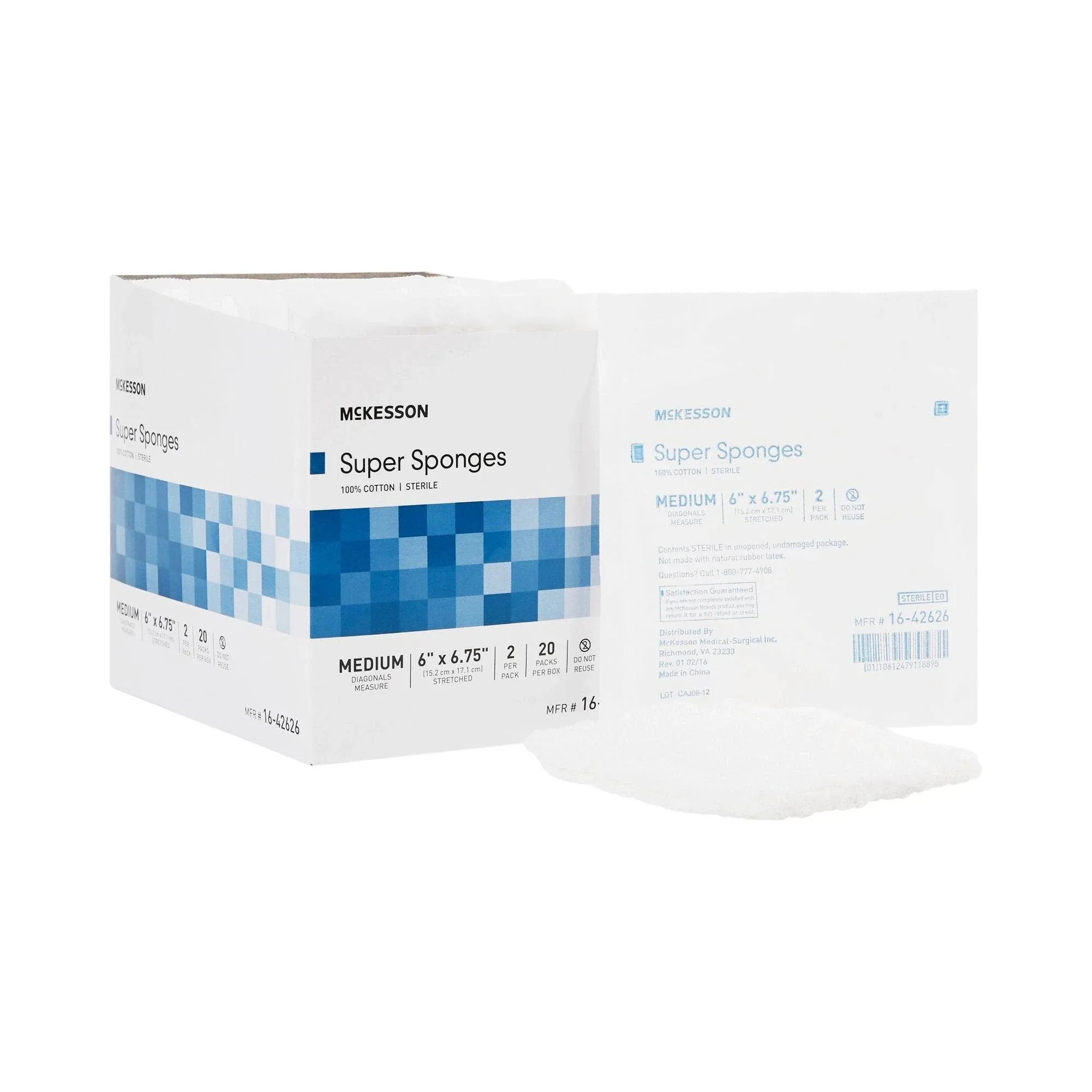 McKesson Sterile Fluff Dressing, 6 x 6-3/4 inch