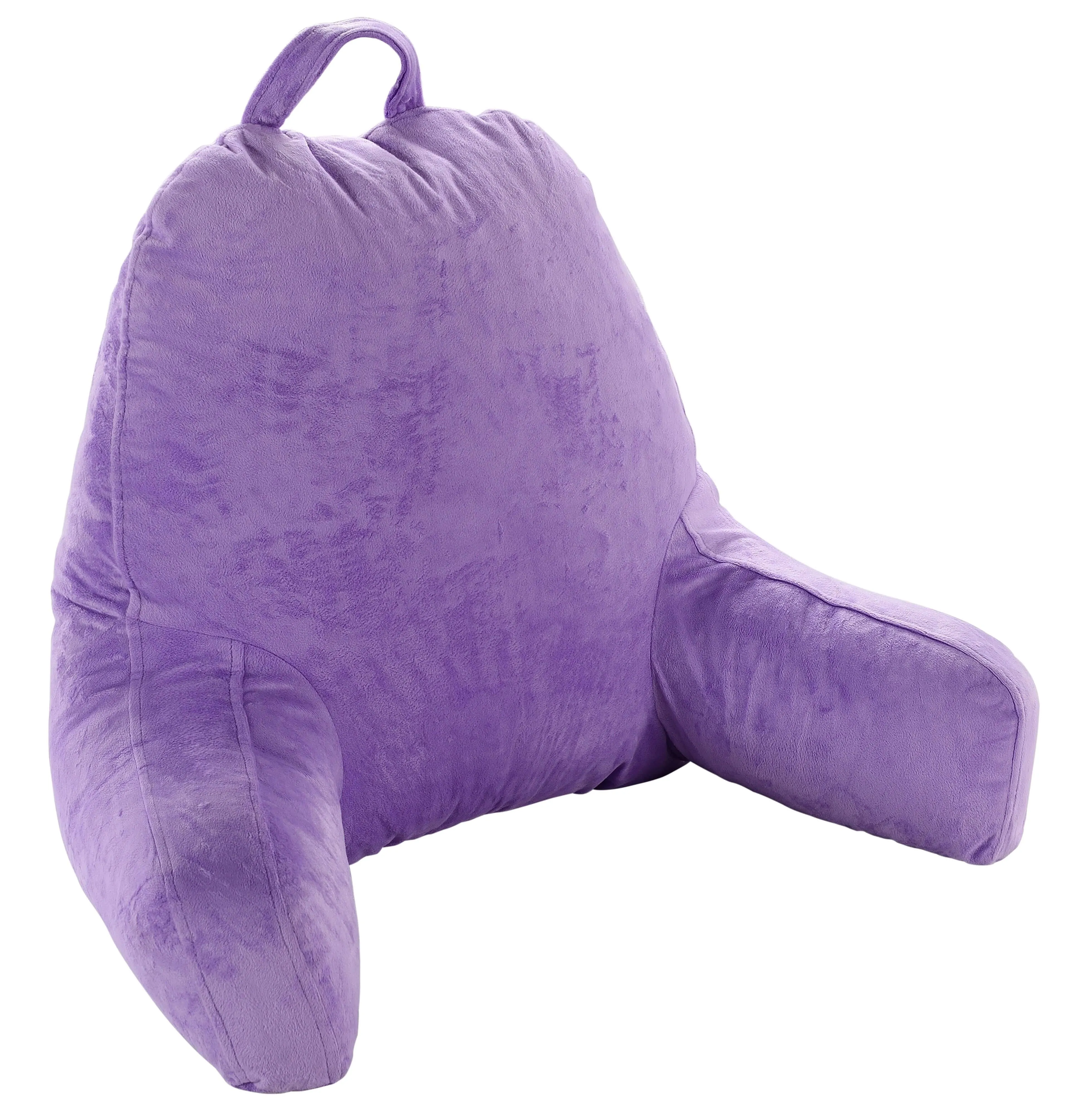 Kids Size Pillow With Arms For Sitting Up In Bed Reading Gaming Watching Purple