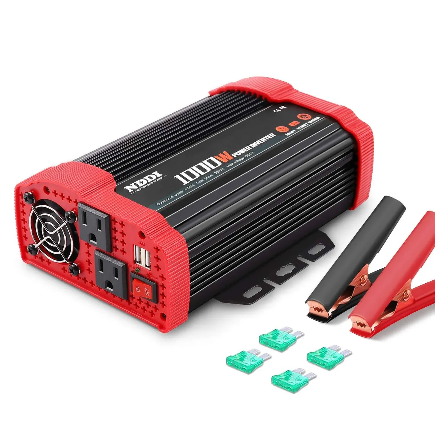 NDDI 1000W Car Power Inverter DC 12V to 110V Car Inverter with Dual AC Outlet...