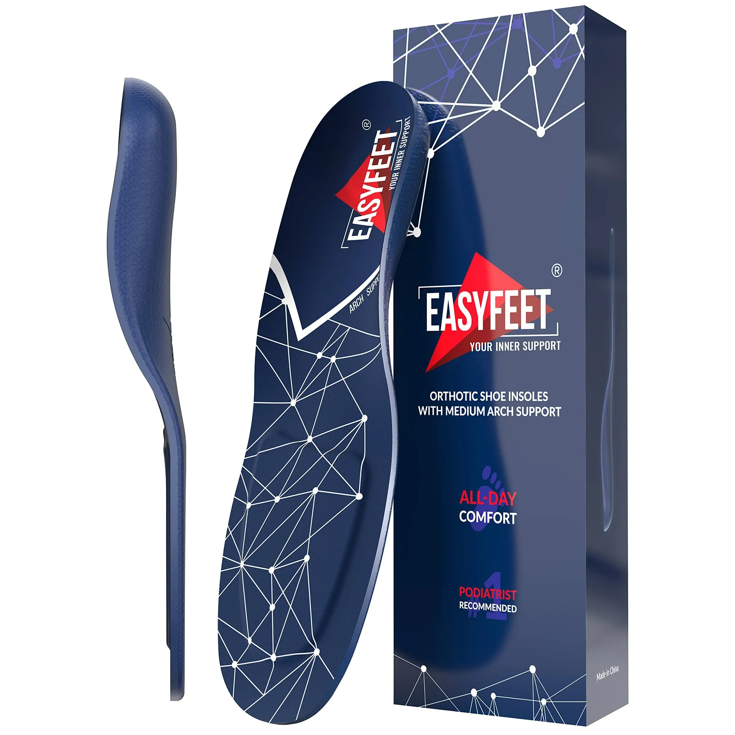 Easyfeet [New 2023] Orthotic Work Insoles - Work Boot Insoles for Standing All ...