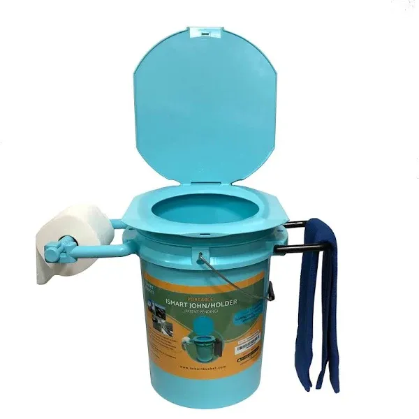 ISMART John(Toilet)- Camping Toilet Portable Toilet with Paper, Accessory Holder(Paper, Towel not Included) in 5 Gallon ISMART Bucket with Comfortable SEAT. Help Release Your NATUAL Body Call.