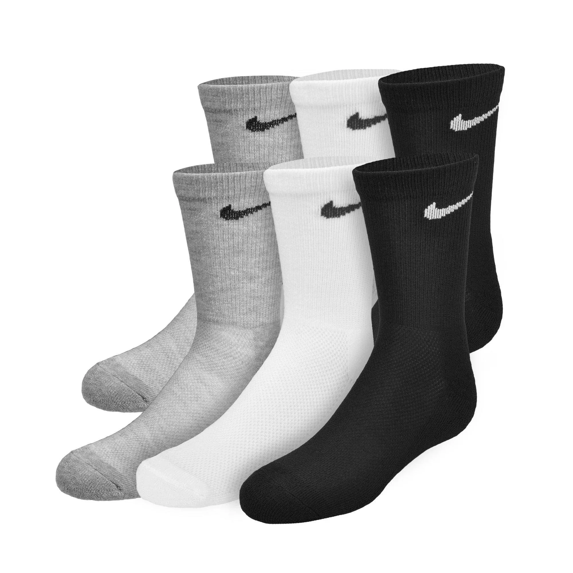 Nike Unisex Kids 6-Pack Crew Socks - Multi, 5-7