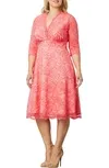 Mademoiselle Lace A-line Dress In Coral