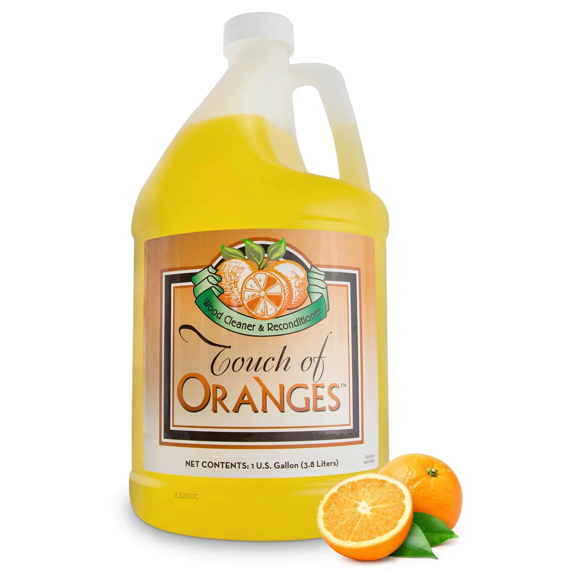 Touch Of Oranges Wood Cleaner & Polish Spray Real Orange Oil Luster Finish, Clean Kitchen Cabinets, Hardwood Floor and All Wood, Restorer, Conditioner - (1 Gallon)