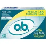 o.b. Applicator Free Digital Tampons Regular Absorbency - 40 Count