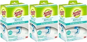 3M Scotch Brite Toilet Scrubber Refills 3 Boxes of 10 Each Value Bundle Pack Click N Flip