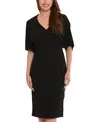 London Times Short Sleeve V-Neck Scuba Crepe Sheath Dress - 4