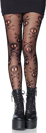 Leg Avenue womens Skull Fishnet Tights