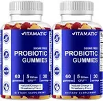 Vitamatic 2 Pack Sugar Free Probiotic Gummies for Men and Women 5 Billion CFUs - Digestive, Immune & Gut Health - Gluten Free