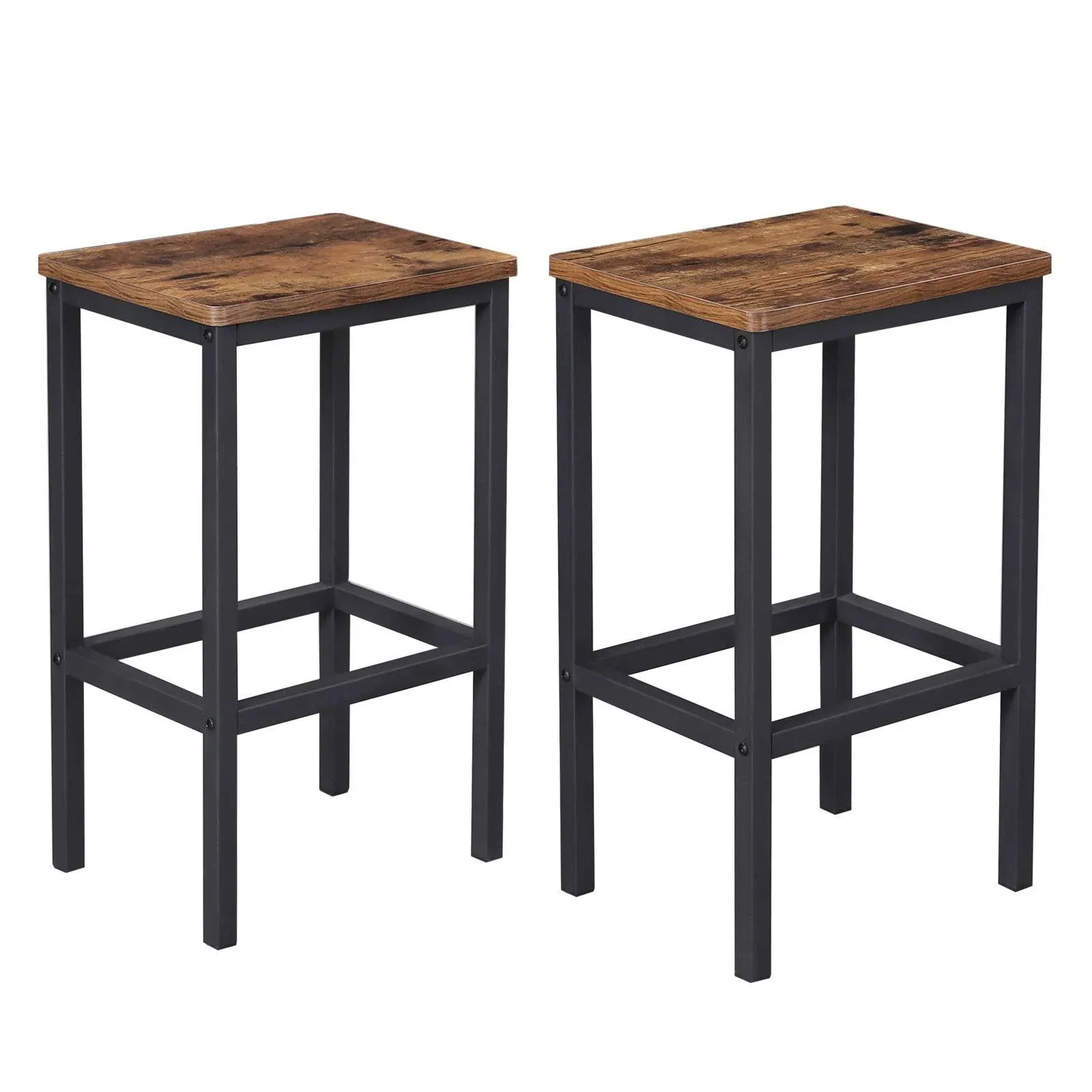 Bar Stools, Set of 2 Bar Chairs, Kitchen Breakfast Bar Stools with Footrest