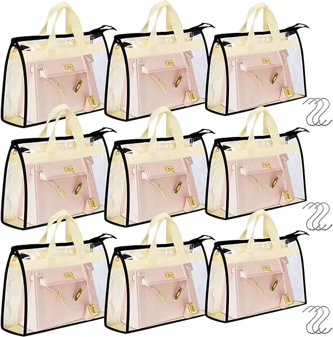 9 Pack Dust Bags for Purses and Handbags,Purse Storage Organizer for Closet ...