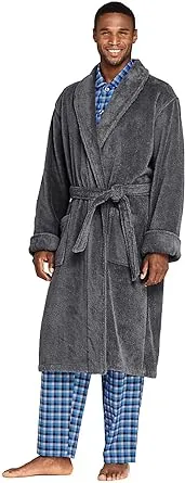 Lands' End Men's Calf Length Turkish Cotton Terry Bathrobe