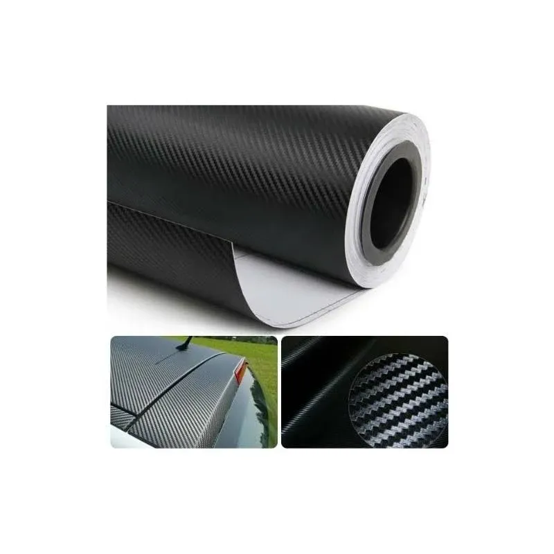 DIYAH 3D Black Carbon Fiber Film Twill Weave Vinyl Sheet Roll Wrap DIY Decals with Knife and Hand Tool (120" X 60" / 10 FT X 5 FT)