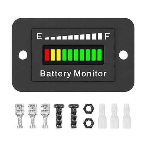 12V 24V 36V 48V 60V 72V Battery Monitor Meter, Waterproof LED Battery Capacity Voltage Indicator Acid&Lithium Battery Gauge Meter for Golf Cart EZGO Club CAR and Most Cars