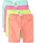 The Children's Place Girls Roll Cuff Twill Skimmer Shorts